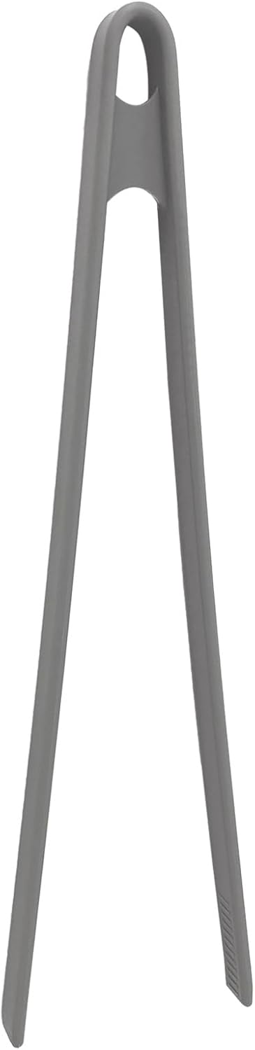1Pcs Silicone Toaster Tong, 11.6 Inch Long Silicone Kitchen Tong for Toaster Cooking Utensil Bread Waffle Tong Food Tweezer Grey Toast Tong for Cooking Serving Bacon Salad Fruit Food, SATONBEYI